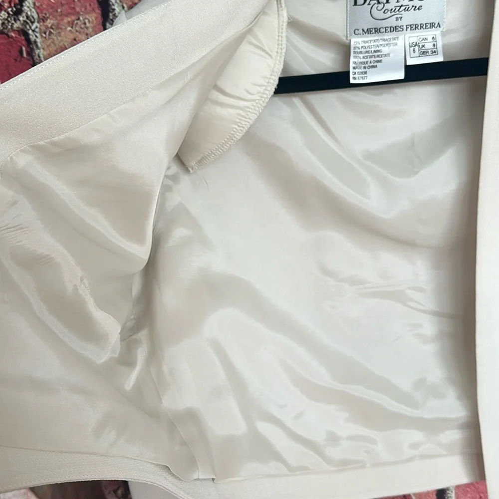 Daymor Couture Cream Dress and Jacket Set - Size 6
